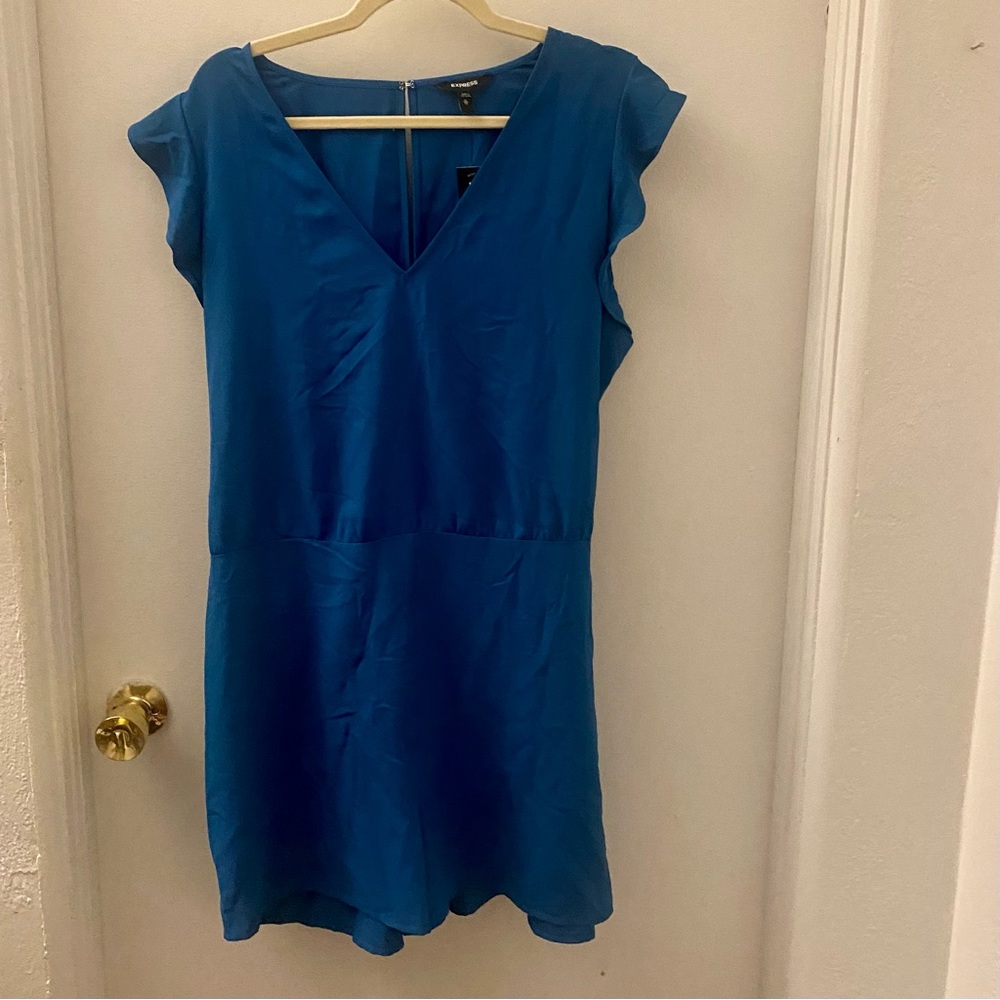 Express XL teal shorts romper NWT